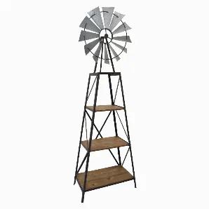 Organize your books and space with this Plutus Brands Windmill Decoration in Gray Metal<br> Item Dimensions: 32 inch L x 17.25 inch W x 94.5 inch H - Weight: 28.6 lbs<br> Material: Metal - Color: Gray<br> Country of Origin: CHINA