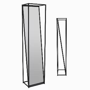 Add a touch of elegance with this Plutus Brands Metal Floor Mirror in Black Metal<br> Item Dimensions: 14.25 inch L x 10 inch W x 60 inch H - Weight: 21.94 lbs<br> Material: Metal - Color: Black<br> Country of Origin: CHINA - Mirror: 13 inch L x 0.25 inch W x 57.75 inch H