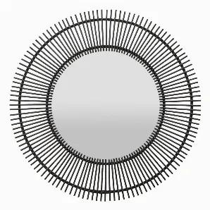 Add a touch of elegance with this Plutus Brands Rattan Wall Mirror in Black Natural Fiber<br> Item Dimensions: 43 inch L x 0.75 inch W x 43 inch H - Weight: 13.2 lbs<br> Material: Natural Fiber - Color: Black<br> Country of Origin: CHINA - Mirror: 25 inch L x 0.25 inch W x 25 inch H