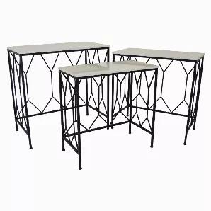 Add a touch of practicality and design with this Plutus Brands planter stand in Black metal Set of 3<br> Item Dimensions: 27.5 inch L x 15.75 inch W x 27.75 inch H - Weight: 2 lbs<br> Material: Metal - Color: Black<br> Country of Origin: CHINA