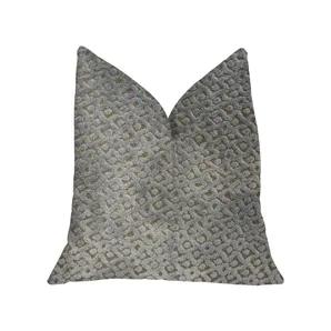 Make a bold visual statement in any space with this metropolis silver and taupe luxury throw pillow. The fabric of this luxury pillow is a blend of Viscose and Polyester.<br> *Colors: Silver and Taupe<br> *Fabric Origin: Belgium. Pillows are Handmade in USA<br> *Double Sided pillow<br> *Invisible zipper enclosure for a tailored look<br> *All seams are over-locked and stitched for a professional finish<br> *Pattern placement may vary slightly<br> *Pillow measurements are seam to seam from the ins