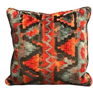 Elegance and Luxury is an understatement for this urbane classy decorative pillow. Bring sophistication and cheer to any room with this plutus sachi love red, blue, orange luxury throw pillow. The fabric of this luxury pillow is a blend of Viscose, Cotton, Polyester, Viscose.<br> *Colors: Red, Blue, Orange<br> *Fabric Origin: Belgium. Pillows are Handmade in USA<br> *Double Sided pillow<br> *Invisible zipper enclosure for a tailored look<br> *All seams are over-locked and stitched for a professi