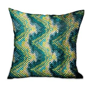 This fashion forward pillow design features unique handcrafted fabric, made from the finest materials to dazzle your eye and feed your senses. This memorable design will add warmth and sophistication to any living space.plutus montage haven green geometric luxury throw pillow. The fabric of this luxury pillow is a blend of Viscose, Linen, Lurex, Silk.<br> *Colors: Green<br> *Fabric Origin: India. Pillows are Handmade in USA<br> *Double Sided pillow<br> *Invisible zipper enclosure for a tailored 