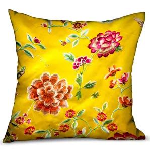 This fashion forward pillow design features unique handcrafted fabric, made from the finest materials to dazzle your eye and feed your senses. This memorable design will add warmth and sophistication to any living space.plutus heavenly peonies yellow floral luxury throw pillow. The fabric of this luxury pillow is a blend of Cotton (Ground), Silk (Ground), Viscose Rayon (Embroidery), Spun Polyester (Embroidery).<br> *Colors: Yellow<br> *Fabric Origin: India. Pillows are Handmade in USA<br> *Doubl
