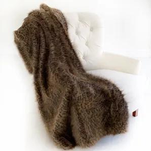If eyes are the windows to the soul, then this decorative throw/blanket is the windows to the design beauty of one's dream. Add a special touch of texture and comfort to your living space with this designer Plush Tawny WildCat handmade luxury faux fur throw blanket. Create and enjoy the real look without harming animals!<br> *Handmade In USA<br> *Color: Caramel Brown<br> *Fabric Content: 100% Acrylic<br> *Reversible<br> *Back Side: Matching Solid Color