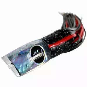 The Costa Rican Killer! When the bite is on in Costa Rica, this lure pulls up some amazing sailfish and marlin. This heavy-tackle plunger features a beautiful abalone inlay and dark skirt, and has won some tournaments to boot. Take the Xeno plunge and show those marlin who's the boss!