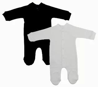 Sleep and Play Baby Grow Black and White Closed-Toe Long Johns are a necessity for keeping your little one comfy and cozy at night. Bundle your little one in this pair of long johns after a bath and watch them drift to sleep, basking in warmth and love <br>80% Cotton / 20% Polyester<br>Sizes: S, M, L<br>Colors: Assorted<br>2 Per Pack<br>Size Chart : <br>Small = 3 Months<br>Medium = 6 Months<br>Large = 12 Months<br>