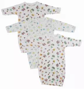<p>Girls newborn sized print gown with mitten cuffs will keep your little angel enveloped in warmth all night long. With a variety of prints, this pack will compliment her "girlyness"<br> 100% Cotton Rib for Breathability and Comfort<br> Snap Button Shoulder Neckline Helps Pull Garment Very Easily Over Baby's Head<br> Machine Wash / Tumble Dry</p><br><p>3 Per Pack </p><br>