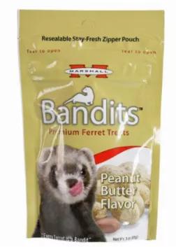 Bandits Premium Ferret Treats are available in a variety of ferret friendly flavors made with quality fresh meat ingredients. These tasty treats are great for healthy snacks and rewards for good behavior.