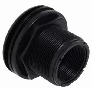 This 1 1/2" Bulkhead by Aquatic Life features a FTP X FTP connection, with female threading on either end. The rubber bushing always goes on the "wet" side of the tank or reservoir for a proper seal.