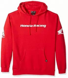 <ul><li>Honda racing hooded pull-over sweatshirt; red; Large</li><li>Heavyweight red fleece</li><li>Hooded pullover sweatshirt</li><li>Screen printed logos</li><li>Officially licensed product</li></ul>