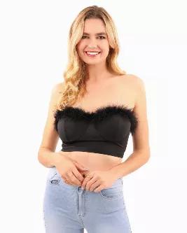 <p><strong>LM-XIATOP-1024-BLK</strong></p><p>Look sexy in our Pamela Fur Detail Crop Top in black. Featuring a low scoop neckline and crop hem, faux fur trim on top, and hook-and-eye closure at back.</p><ul><li>90% Polyester, 10% Spandex</li><li>Hand wash cold</li><li>Imported</li></ul><p><strong>Return</strong>: unconditional return within 15 days.</p>