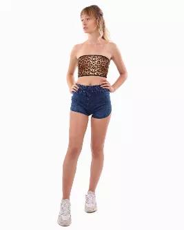 <p><strong>LM-SHRTOP-1517-LEO</strong></p><p>Everyone will RAWR with enthusiasm when they see you in this crop top chest wrap &amp; backless off shoulder fashion top. Leopard print adds a dash of fun to everything, so, no matter if your mood is kittenish or catty, you will look your best in the Betty!</p><p>Features at a Glance:</p><ul><li>95% Polyester & 5% Spandex</li><li>Made in China</li><li>Model is wearing size medium</li><li>Iron on warm and do not bleach</li><li>Wash at 40 degrees</li></