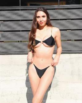 <p><strong>LM-SOPSWM-1420-BLK</strong></p><p>Whether your sitting poolside or on a remote beach, be sure that all eyes are on your in our stunning Aegena Two-Piece Bikini in black. Featuring a chain detailing on straps and high waisted bottom. </p><ul><li>82% Polyamide, 18% Elastane</li><li>Wash cold</li><li>Imported</li></ul><p><strong>Return</strong>: unconditional return within 30 days.</p>