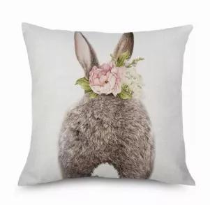 Mix and match between these adorable Bunnies! Our floral bunny is the perfect addition to your Spring & Easter collection. <br> 

Purchasing the cover only is a great way to switch d?cor with out the need to store bulky inserts! <br> 
<ul>
<li> Size: 18x18inches </li>
<li> Insert -NOT- included </li>
</ul>

