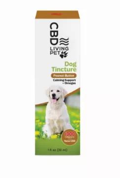 CBD Living Pet tincture is formulated with a mouth-watering peanut butter flavor your dog will love.  CBD Living Pet Calming Tincture for Dogs also boasts Omega-3, -6 and -9 Fatty Acids to encourage healthy skin and a shiny coat. Algae Oil (obtained from a sustainable Vegan source) supports cognitive, nervous and immune system functions. Unlike giving human CBD products to your pet, CBD Living Pet products are specially designed to solve problems uniquely suited to animals. From tinctures to che