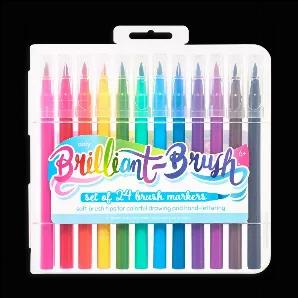 Set of 24 soft brush tip markers are great for drawing and hand-lettering. Markers come in a reusable case. Suitable for ages 6 and up.