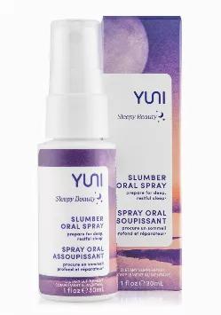 
Treat yourself to a soothing spritz of this natural “nightcap." Slumber Oral Spray is a dietary supplement to enhance your bedtime ritual. Our calming cocktail blends Melatonin, GABA, L-Tryptophan, L-Theanine, Valerian Root, Ashwaghanda Root, and Chamomile - seven potent, naturally occurring ingredients selected to help mellow the day away to set the tone for a great night’s sleep.*<br>

BENEFITS*<br>
YUNI Sleepy Beauty Slumber Oral Spray is designed to help calm the mind and senses for:<br