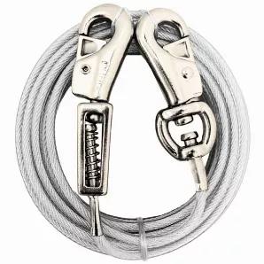 Prestige Extra Large Dog Twin-Swivel Vinyl Coated Tie-Out with Springs are the best available! Patented secure spring system ensure security, patented twin swivel snaps virtually eliminate tangling, and patented direct-connect system connects snaps to cabling making these incredibly strong.