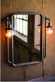 Wall Mirror With Two Lights 23" X 8" X 29"T