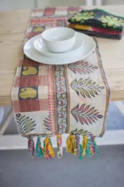 Dress your tables cape up with color and a fun pattern with these beautiful kantha runners!