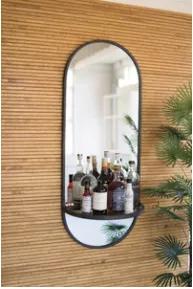 Get the party started with this unique and classy mirror bar piece. Adorned with a folding shelf, you can store your favorite mixers and enjoy a cocktail while guests look on at your room's newest addition.