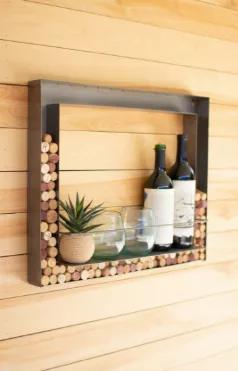 Form meets function with this elegant wall bar. Store your wine bottles and glasses, and when you are done with your favorite wine, toss the cork into the frame for a fun collection!