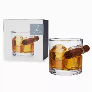 There's Nothing Like Savoring A Good Cigar While Sipping Fine Liquor. <br> The Crystal Cigar Glass By Viski Combines The Classic Rocks Glass Profile With A Built-In Cigar Rest, Creating A Unique Connoisseur's Tumbler. Strikingly Clear Crystal Perfectly Shows Off Your Liquor Within, While The Sturdy Base Provides A Satisfyingly Hefty Foundation. The Cigar Rest Can Fit A Range Of Ring Gauge Sizes, Up To 54. <br> o Lead-Free Crystal Glass<br> o Versatile Lowball Glasses<br> o Built-In Cigar Holder<