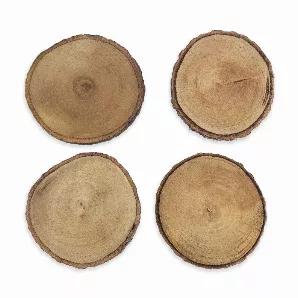 Log In Some Drinking Hours With A Set Of The Forest'S Finest. Ringed With An Overlay Of Rough-Textured Bark And Imbued With A Pattern Of Authentic Exposed Wood Grain, These Log Coasters Are Guaranteed To Make An Over-Elm-Ing Impression.<Ul><Li>Set Of 4 Coasters</Li><Li>Acacia Wood</Li><Li>Natural Bark Edge</Li><Li>May Vary In Size And Shape</Li><Li>May The Forest Be With You.</Li></Ul> Set Of 4 Acacia Wood With Natural Bark Edge May Vary In Shape & Size With Belly Band