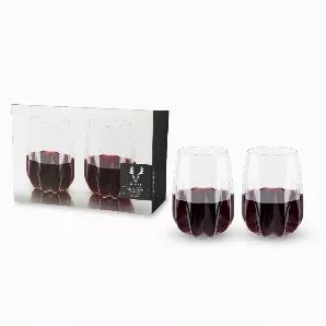 Discover A Pair Of Crystal Wine Glasses That Enhance The Drinking Experience.<br> Ideal For Red Or White Wine, These Stemless Wine Glasses Are Crafted From A Lead-Free Crystal Glass. This Glass Offers The Most-Elegant Drinkware Experience Available.<br> o Lead-Free Crystal Glass<br> o Stemless Glasses<br> o Set Of 2<br> Modern And Playful, These Glasses Are Sleek With Precise Angles. They Are Perfect For Any Occasion Or The Finest Of Dinner Parties. The Well-Crafted Construction Results In A Pai