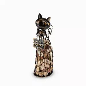 This Kitty Cork Holder Serves As A Sleek, Playful Display For Approximately 50 Wine Corks. Wrought From Sturdy Metal, Its Rustic Finish Lends A Homey Touch To Any Kitchen Or Dining Room. Makes A Great Gift For Design-Conscious Wine Lovers. Holds Roughly 50 Corks, Measures 6" W X 13.5" H, Bronzed Stainless Steel, Cage Design. Store Your Corks In Style - Measuring 6" W X 13.5" H, This Wine Cork Holder Cage Holds Roughly 30 Corks, Which Allows You To Collect Your Favorite Corks In A Charming, Compa