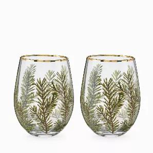 Bring The Beautiful Flora Of Winter To Your Table With This Set Of Woodland Wine Glasses. Adorned With Evergreen Sprigs These Vessels Are Sure To Make A Statement All Year Round.<Br><Ul><Li>Set Of 2</Li><Li>Holds 16 Ounces Comfortably</Li><Li>Electroplated Gold Rim</Li></Ul> Set Of 2 Holds 16 Ounces Comfortably Electroplated Gold Rim
