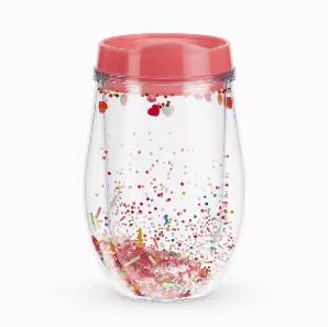 The Best Things In Life Are Sweet, So Skip Straight To Dessert With This Sprinkle-Themed Stemless Wine Glass. Perfect For On-The-Go Beverages And Picnics Galore, These Trendy Tumblers Are Candy-Coated And Built For Fun.<Br><Ul><Li>Slide Top Lid Guarantees Spill-Free Drinking</Li><Li>Perfect For On-The-Go!</Li><Li>Holds 10Oz</Li></Ul> Hold 10 Oz Bpa Free Plastic With Floating Sprinkles Splash Proof Slid Closure Lid