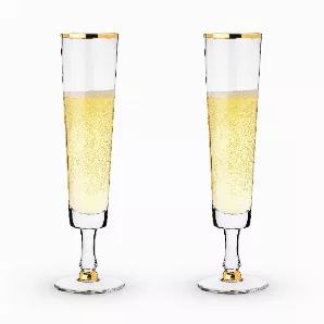 Trimmed In A Beaming Gold, This Wedding Champagne Flute Set Makes The Ideal Gift For Happily Ever After.<Br><Ul><Li>Set Of 2</Li><Li>Each Glass Holds 8Oz</Li><Li>Electroplated Gold Accents</Li></Ul> Set Of 2<br> Holds 8Oz<br> Electroplated Gold Rim