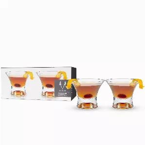 The Manhattan Glass From Viski Is The Best Way To Enjoy Timeless Cocktails; A Heavy Base And Modern Design Keep Things Interesting. Clean, Modern Lines Give A Sleek Feel To This Cocktail Glass, Enhancing Your Sipping Experience. What Better Accompaniment To Cocktail Hour?<br> o Lead-Free Crystal Glass<br> o Stemless Manhattan Glasses<br> o Set Of 2<br> With An Ideal Weight And Feel, This Set Of Cocktail Glasses Feels As Good In Your Hand As They Look On Your Bar. Mix Daiquiris With Some Friends,