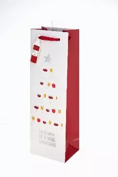 This Suitably Seasonal Single Bottle Wine Gift Bag Will Have Customers Dreaming Of A Wine Christmas.<Br><Br>A Refreshing Take On Holiday Wine Gifting, This Bag Evokes The Iconic Christmas Tree Shape With A Bright, Modern Illustration. The Design Celebrates All Manner Of Varietals, Including Reds, Whites, Ros?s, And Sparkling, Making It Perfect For Gifting Any Bottle.<Br><Br>A Wine Bottle Shaped Gift Tag And Ribbon Handle Complete The Look.