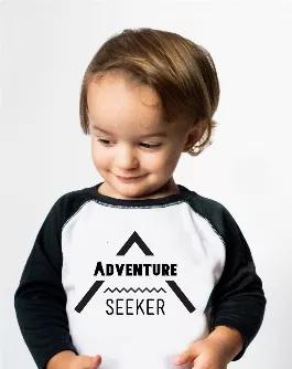 <p> If happiness is the goal- and it should be- then adventures should be the priority.</p> <p>We're big believers to getting outdoors, exploring, traveling and seeking adventures. If you are too, then our Adventure Seeker Baseball Tee is perfect for your little adventure seekers! </p> <p>Our Adventure Seeker Shirt is an exclusive Brooklyn+Fifth design and is printed on a soft and stylish Baseball tee. Be sure to check out our MATCHING Adventure Joggers!<br></p>