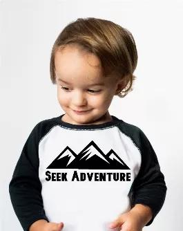 <p> If happiness is the goal- and it should be- then adventures should be the priority.</p> <p>We're big believers to getting outdoors, exploring, traveling and seeking adventures. If you are too, then our Seek Adventure Baseball Tee is perfect for your little adventure seekers! </p> <p>Our Seek Adventure Shirt is an exclusive Brooklyn+Fifth design and is printed on a soft and stylish Baseball tee. Be sure to check out our MATCHING Adventure Joggers!<br></p>