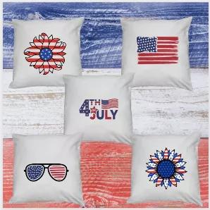 Stars & Stripes Pillow Covers. <br>
Bring on your American pride with our Stars & Stripes Summer Patriotic collection. Spruce up your lounge spaces with this removable pillow cover. <br> Removable, so you can keep recovering your pillows season after season without the added space of a full pillow.  <br> These pillow covers are a must have for Summer decor. Give it to a friend or keep it for yourself. <br>
18x18 White woven Polyester fabric pillow cover with a Hidden Zipper Closure. <br>
Will fi