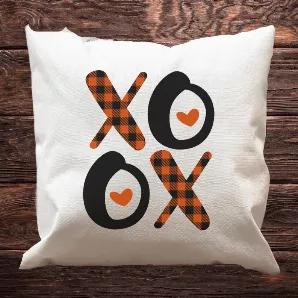 Valentine "XOXO" Pillow Case. <br>
BE Valentine ready with this festive holiday pillow cover. <br>  Be ready for the holidays by sprucing up your couch with this stylish accessory. <br> This pillow cover is a must have for all of your Valentine's decor needs! Give it to a friend or keep it for yourself! <br>
Removable, so you can keep recovering your pillows season after season without the added space of a full pillow. <br>
18x18 White woven Polyester fabric pillow cover with a Hidden Zipper Clo