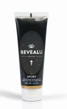 For the active lifestyle to hydrate, regenerate an strengthen skin. RevealU Face & Body Sport gel moisturizer with 24K gold flakes improves the skin's well-being, soothes sore muscles. Developed with natural spring water infused with mineral ions of Platinum, Gold, Silver, Copper, Zinc and Magnesium along with Eucalyptus and Lemongrass. Use before workouts to ignite the senses to help give a burst of energy and support a positive mood. Use SPORT after workouts to skin encouraging blood flow