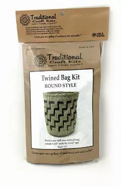 Learn to twine a small, soft twined bag. Twined bags are constructed similarly to twined baskets except because the materials used are soft in nature the result is a soft bendable bag. This kit will teach full-turn twining to create the alternating pattern. Prepare to spend some time (possibly more than 15 hours over several days) on this project. Weaving takes time and patience and the process and achievement is important to experience. Take breaks when you need and enjoy learning a new skill. 