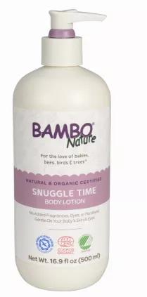 Snuggle Time Body Lotion is a gentle, soothing daily moisturizing cream for your baby and entire family. Designed with baby’s sensitive skin in mind, Snuggle Time contains natural and certified organic ingredients, free of perfumes, parabens and dyes. It is certified eco-friendly, vegan and dermatologist tested.