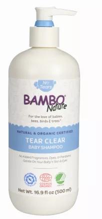 Never fear bath time again with Tear Clear Baby Shampoo! Our special formula, made with natural and certified organic ingredients, gently cleans hair and sensitive scalps while protecting your baby’s precious peepers from irritation. It is free of sulfates, parabens, perfumes and all allergens. Available in a convenient hands-free pump bottle, we help make bath time a breeze. It is certified eco-friendly, vegan and dermatologist tested.<br>
16.9 fl oz. (500 ml)