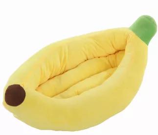 Feels as soft as one of those hard won plushies at the fair or arcade. 33in Banana Shape Dog Bed for small pets. Made from cotton and has a thick mat to help optimize sleep for your beloved dog or cat. Great choice for outdoor travel or just staying at home. 
