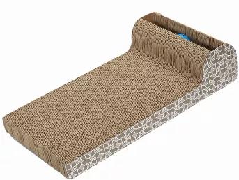 Cardboard scratching post that help stop your pet from scratching up and destroying your home's furniture. This time it's in the shape of a figure 8 and big enough for your cat to lay on top of or inside. Very sturdy and durable. 