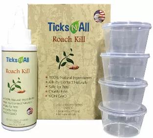 Our Bait and Kill uses the natural sweeteners found in fruit, fats found in vegetables, and purified water to create an irresistible bait solution while the combination of our ingredients attacks and kills the roach from both inside and out. Roach Kill is safe for pets and is harmless to the environment.