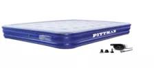 Give your guests the quality sleep they deserve with the Pittman Queen Comfort double-high air mattress with portable electric pump. Ideal for those times when beds are in short supply, this mattress is inflatable in just 4 minutes. Its flocked-top comfort system helps distribute weight evenly, and its 16-inch height gives it the luxurious lift of an actual bed. Designed for convenience and comfort, this air bed is easy to inflate and deflate with the included portable electric pump.