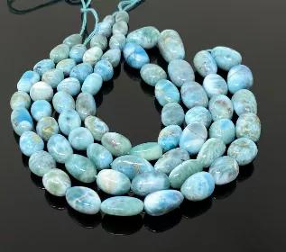<p>Genuine Natural Dominican Republic Larimar Gemstone Beads Jewelry Supplies for Jewelry Making.</p> <p>SOLD AS : 8" STRAND / 16" STRAND<br> SIZE. : 8mm x 7mm - 17 x11mm ( LxW - LxW)<br> BEAD HOLE: 0.70mm - 0.75mm<br> GEMSTONE : NATURAL UNTREATED LARIMAR<br> ORIGIN. : DOMINICAN REPUBLIC<br> SMOOTH : YES<br> GRADE : AAA GRADE</p> <p>Larimar is the embodiment of the tranquil Sea and Sky energies. Its soft, soothing blues and calming turquoise is streaked with white patterns that resemble sunlight