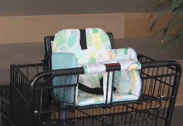 The MomoGo Baby Seat Insert is a soft, collapsible child seat insert designed to fit in all shopping carts and restaurant-style/wooden high chairs. While traditional covers are oversized and clumsy to install, the MomoGo Seat Insert was designed specifically to keep your infant and toddler seated in a comfortable upright position. It resembles a booster seat with sides extending up below the child’s arms, which provides support and ensures the child does not fall out of the sides of the chair.